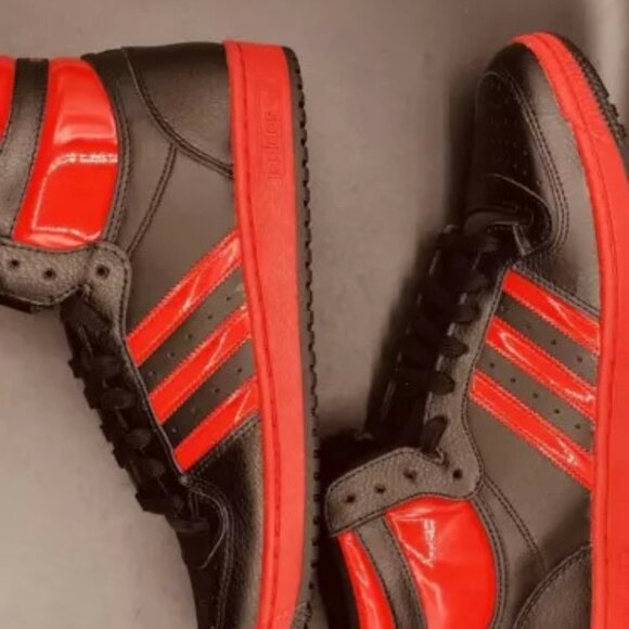 Adidas Originals TOP TEN Size 8 Mens RB IF7814 BLACK/BETTER SCARLET Shoes - Picture 8 of 9